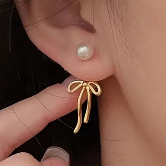 Imitation Pearl Bow Ribbon - Picture 1 of 5